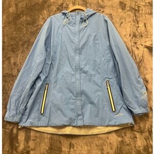 Eddie Bauer WeatherEdge 365 Jacket Womens 2XL Blue Ripstop Lined Hooded Full Zip